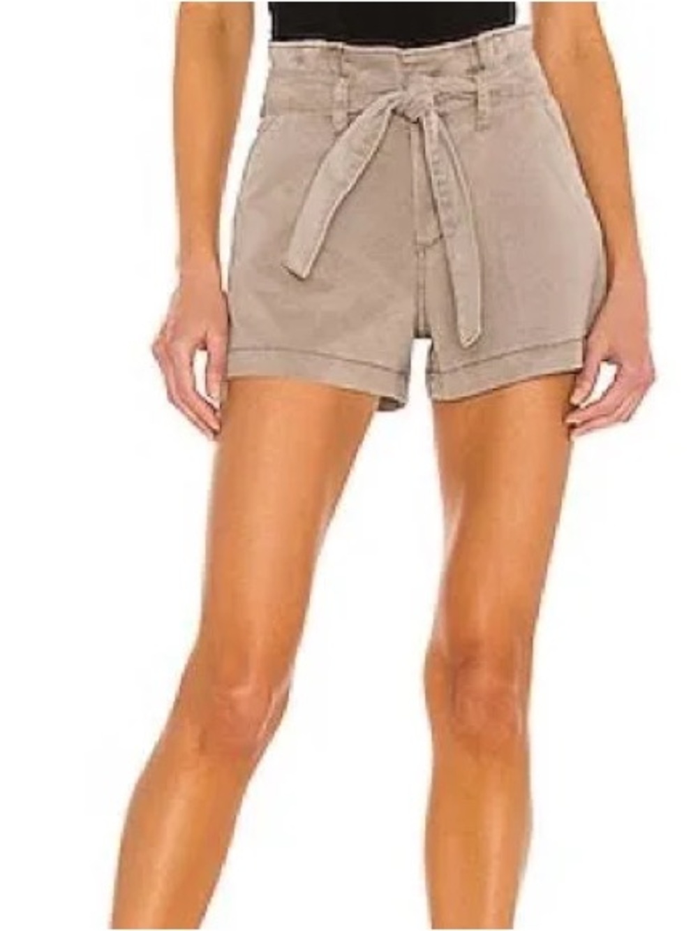 PAIGE Anessa Vintage Tie Waist Taupe Shorts Size 27